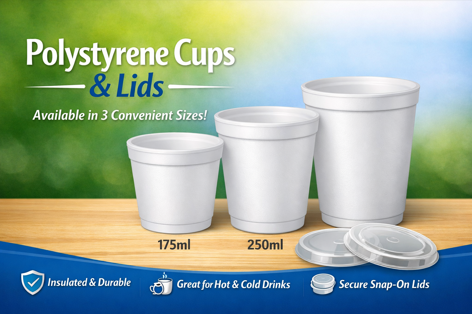 Polystyrene Cups 350ML (500 cups)