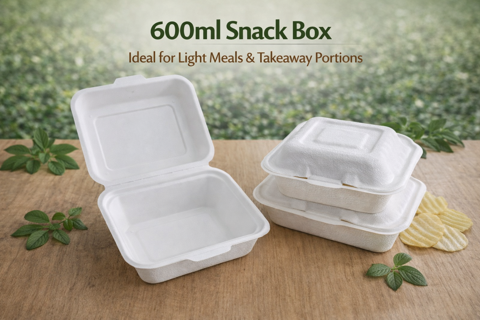 EcoServe™ Biodegradable Packaging 450 ml Burger Box | 500 in a Box