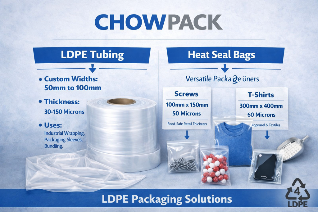 LDPE Tubing Rolls -  (10 cm to 90 cm, 40–200 micron)
