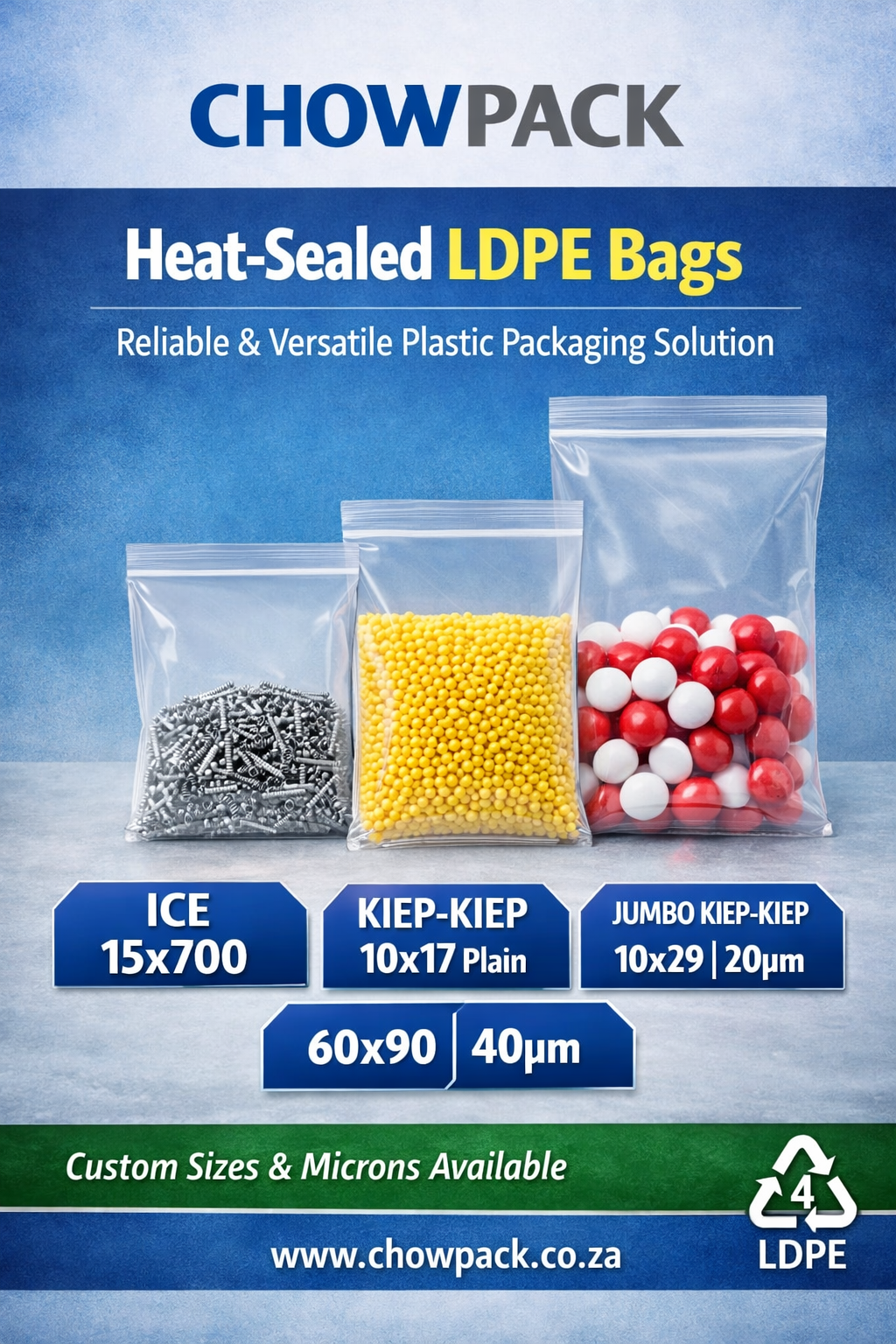CHOW PACK Heat‑Sealed LDPE Bags — Wholesale Packaging Solutions