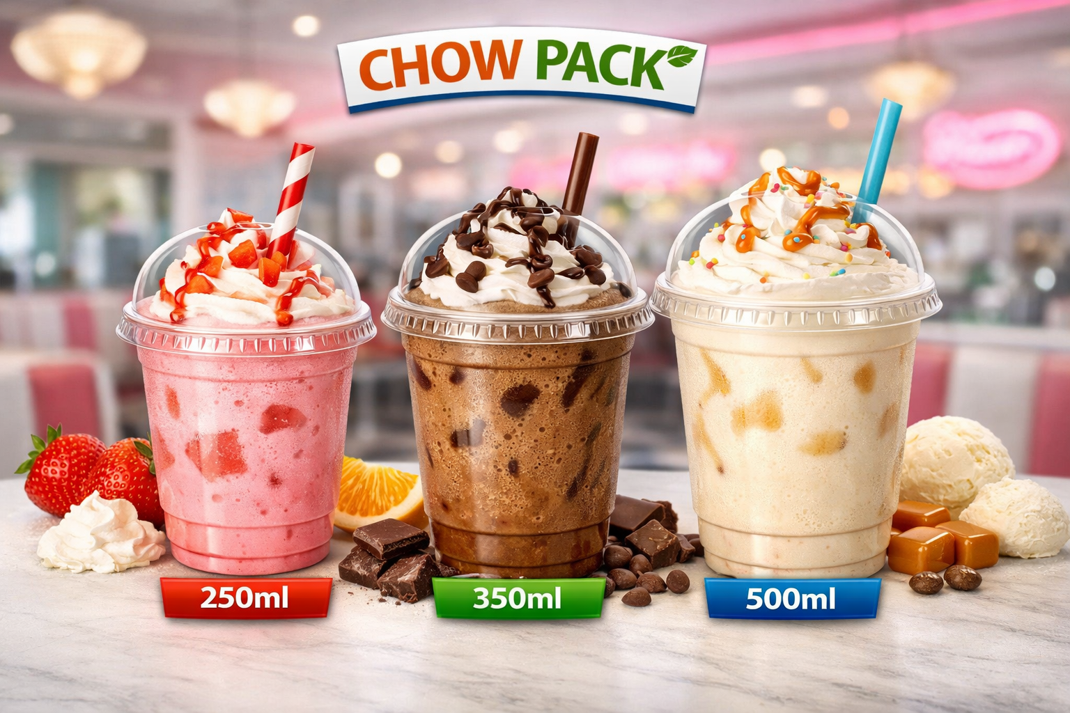 PET Cups with Dome Lid 500ML (1000 cups)